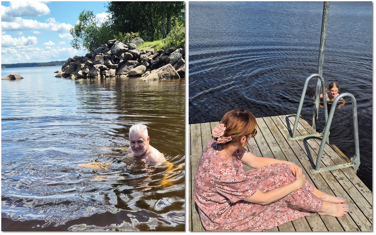 En stund på bryggan vid Falkudden i det fina sommarvädret.