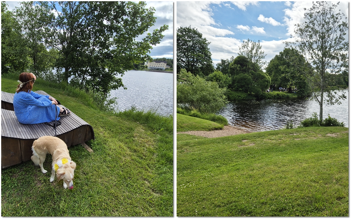 Dekorerad midsommarstång under ett midsommarfirande som inledde en lugn och avkopplande midsommarhelg.
