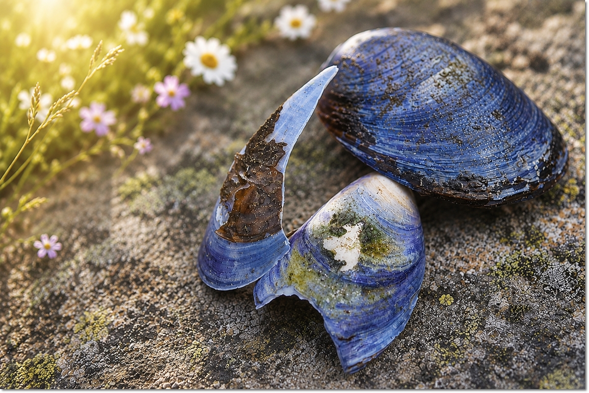 Strandpromenad längs havet en lugn sommardag