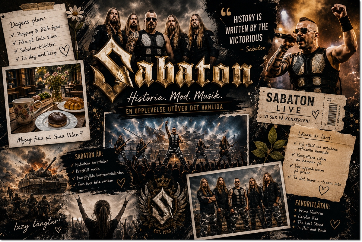 Sabaton biljetter, fika på Gula Vilan och REA-fynd under sommarlovet
